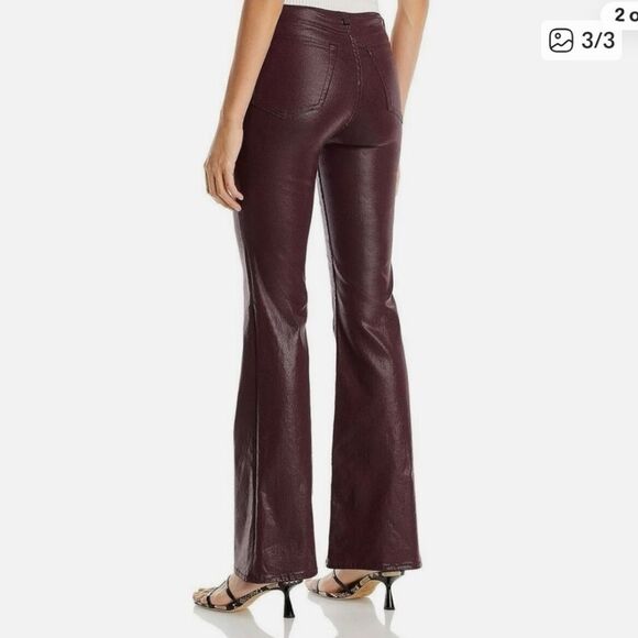 rag & bone Casey High Rise Flare Coated Denim Jeans Maroon Color Sz 29 - Picture 1 of 14